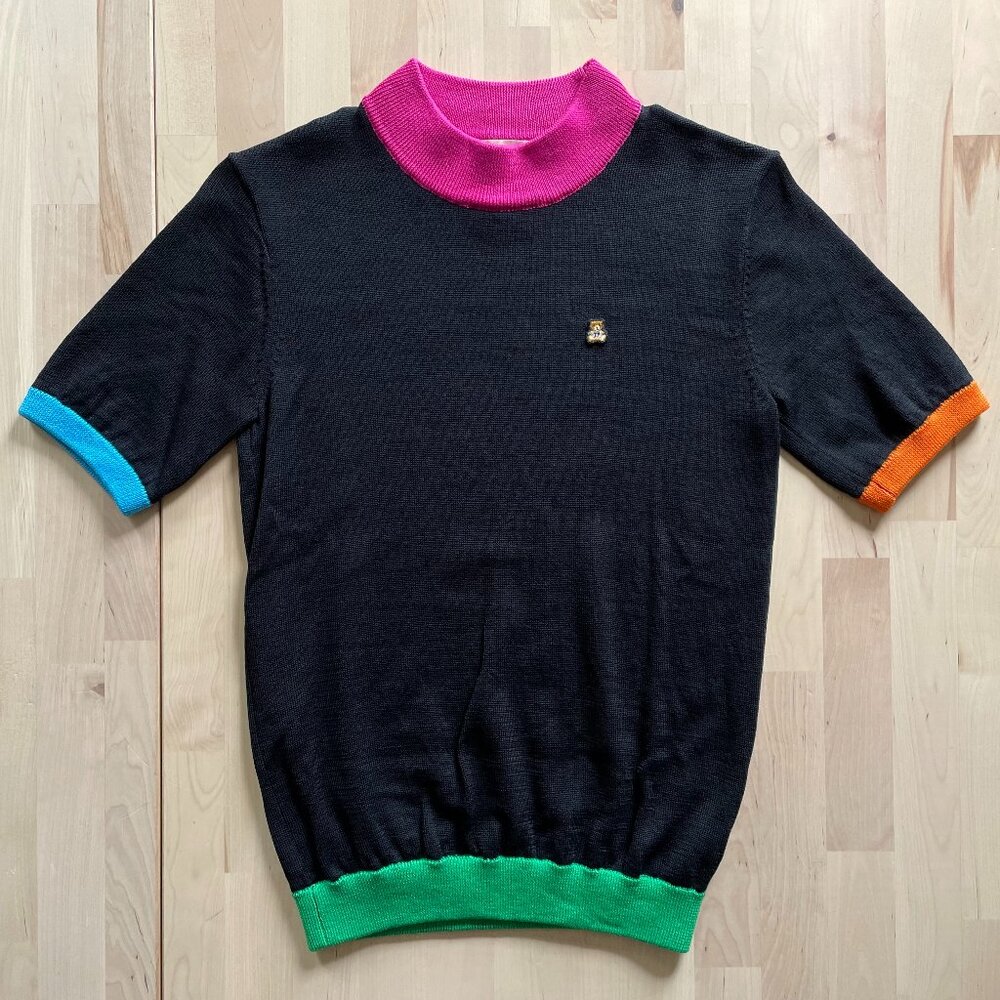 Teddy Fresh Women's Colorblock Merino Wool Blouse Top size Small NWOT NEW